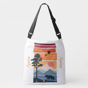 Adorables Wolf In Landscape Custom Crossbody Bag