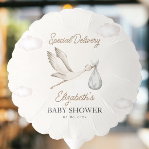 Adorablet Stork-Themed Baby Shower Neutral Balloon