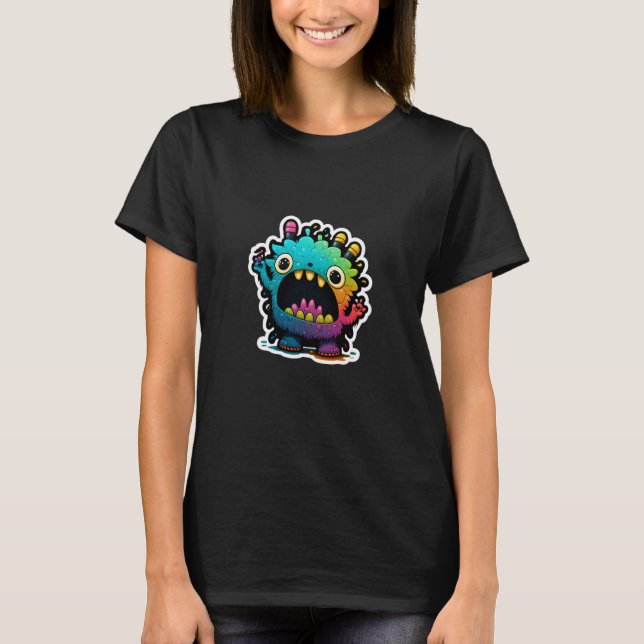 Adorably cute colorful monster character  21 T-Shirt (Front)