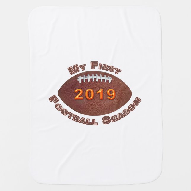 Adorably Cute First Football Season Baby Blanket (Front)