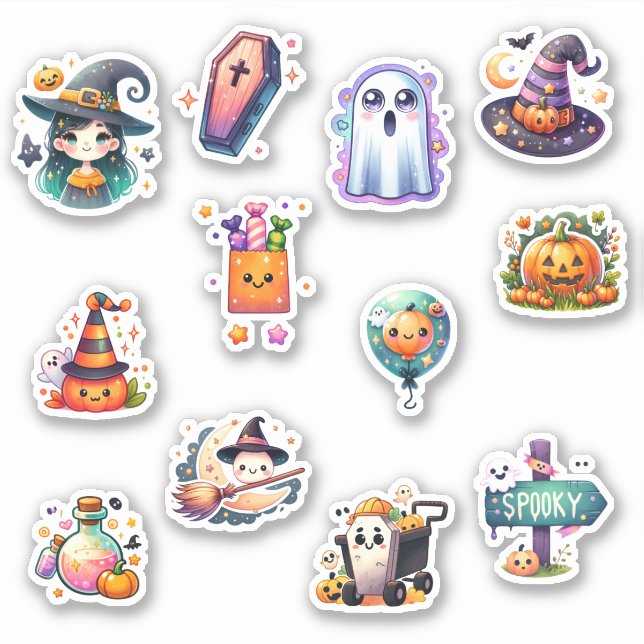 Adorably Cute Halloween Sticker (Front)