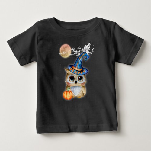 Adorably Cute Happy OwlOween Baby T_Shirt