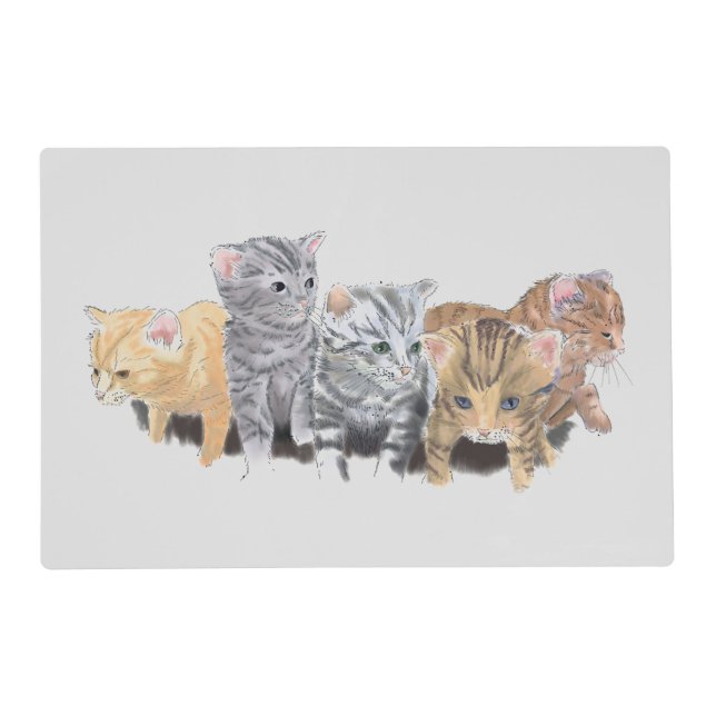 Adorably Cute Kittens Cat Placemat (Front)