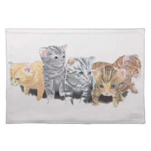 Adorably Cute Kittens Cloth Placemat