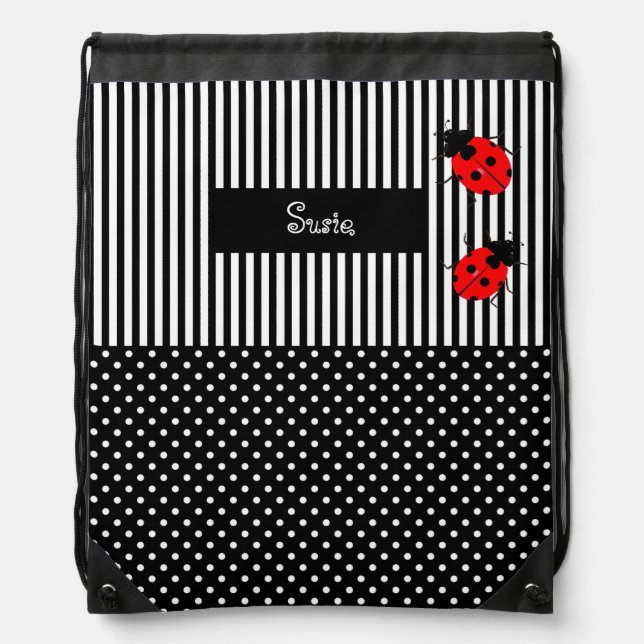Adorably Cute Ladybugs Drawstring Bags (Front)