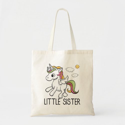 Adorably Cute Unicorn _ Little Sister _ Unicorn Tote Bag