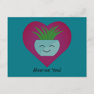 Adorably Funny Aloeve You Aloe Holiday Postcard