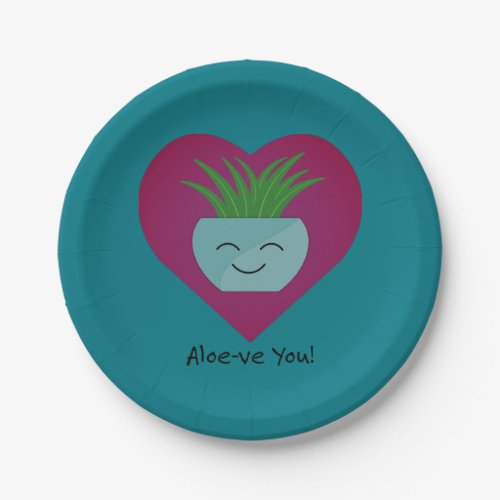 Adorably Funny Aloeve You  Aloe Paper Plates