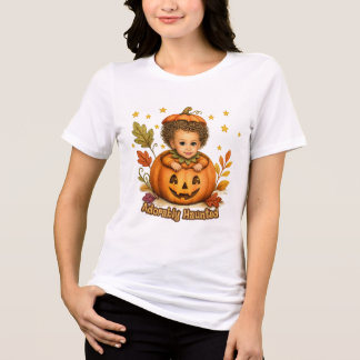 Adorably Haunted - Cute Baby in Pumpkin Tri-Blend Shirt