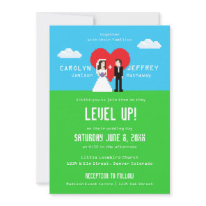 Adorably Nerdy 8-Bit Wedding Invitations