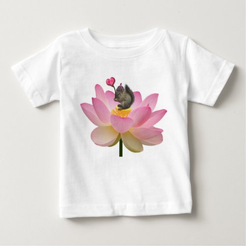 Adorably Sweet Baby Hipster Squirrel Baby T_Shirt