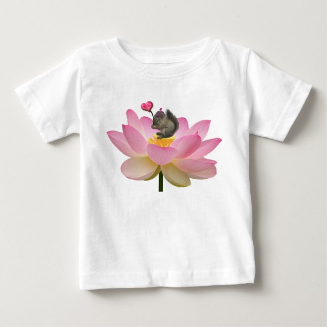 Adorably Sweet Baby Hipster Squirrel Baby T-Shirt (Front)