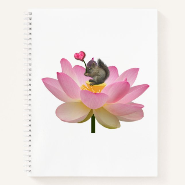 Adorably Sweet Baby Hipster Squirrel Notebook (Front)