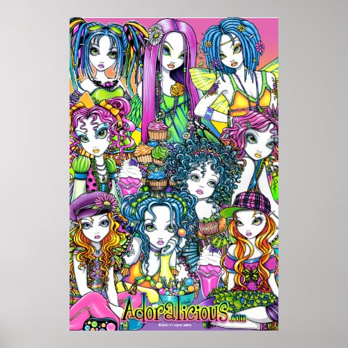 Adoralicious Rainbow Fairy Friends Poster