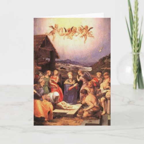 Adoration by the Shepherds by Bronzino Holiday Card