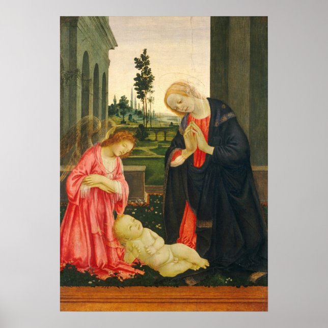 Adoration, Child - Filippino Lippi Fine Art Poster (Front)