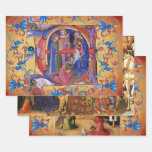 ADORATION OF MAGI AND NATIVITY Christmas Parchment Wrapping Paper Sheets