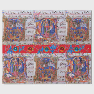 ADORATION OF MAGI CHORAL MUSIC CHRISTMAS PARCHMENT WRAPPING PAPER