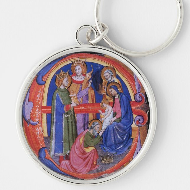 ADORATION OF MAGI CHRISTMAS NATIVITY PARCHMENT KEYCHAIN (Front)