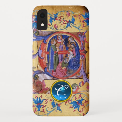 ADORATION OF MAGI CHRISTMAS PARCHMENT MONOGRAM iPhone XR CASE