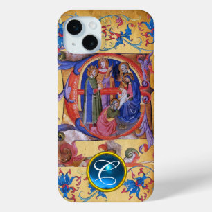 ADORATION OF MAGI CHRISTMAS PARCHMENT MONOGRAM iPhone 15 PLUS CASE