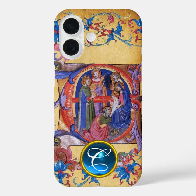 ADORATION OF MAGI CHRISTMAS PARCHMENT MONOGRAM Case-Mate iPhone CASE (Back)
