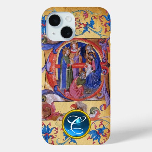 ADORATION OF MAGI CHRISTMAS PARCHMENT MONOGRAM iPhone 15 CASE