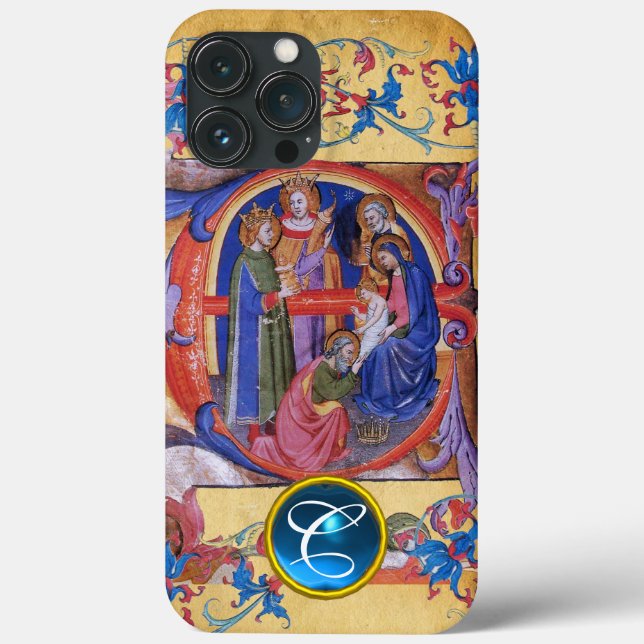 ADORATION OF MAGI CHRISTMAS PARCHMENT MONOGRAM Case-Mate iPhone CASE (Back)