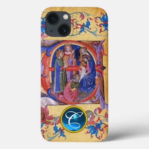 ADORATION OF MAGI CHRISTMAS PARCHMENT MONOGRAM iPhone 13 CASE