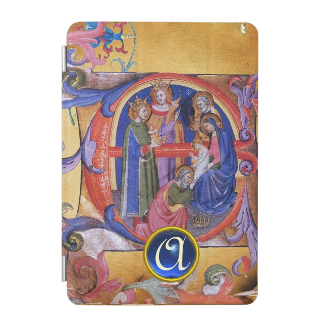 ADORATION OF MAGI CHRISTMAS PARCHMENT MONOGRAM iPad MINI COVER (Front)
