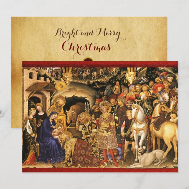 ADORATION OF MAGI Gentile Da Fabriano, Christmas Holiday Card (Front/Back)