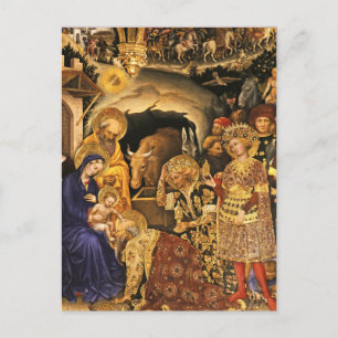 ADORATION OF MAGI Gentile Da Fabriano, Christmas  Holiday Postcard