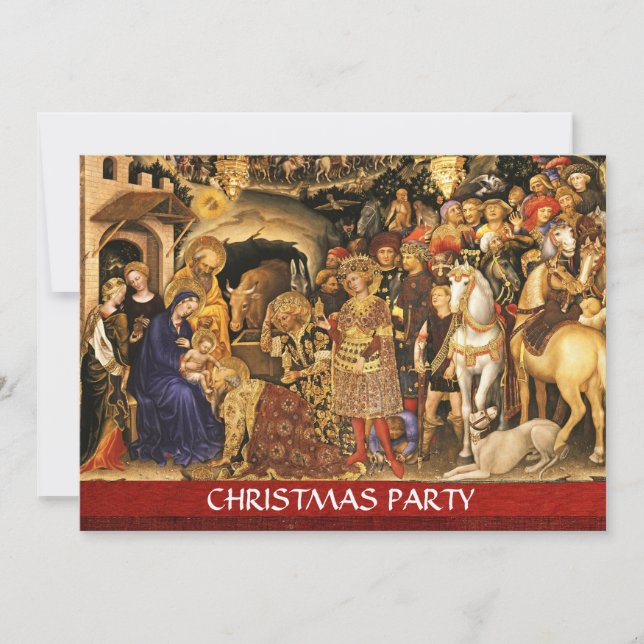 ADORATION OF MAGI Gentile Da Fabriano, Christmas Invitation (Front)