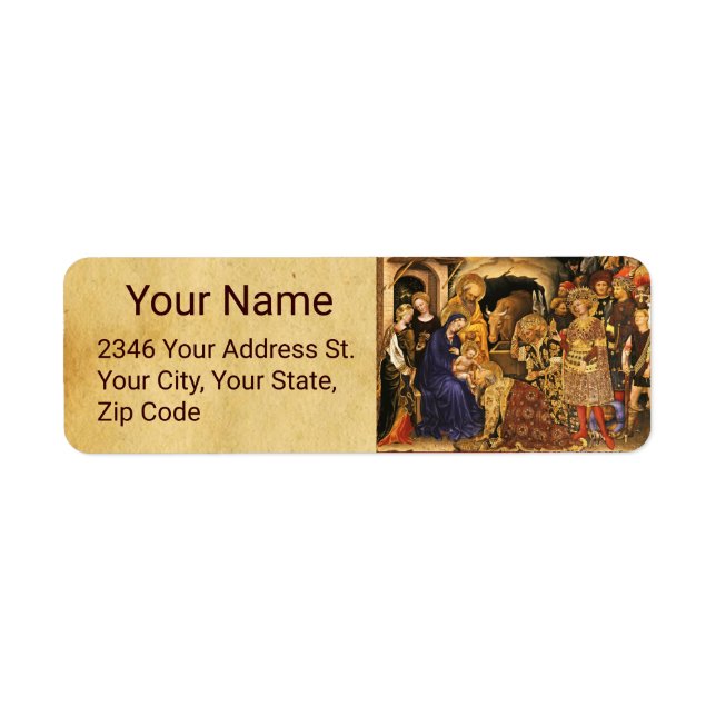 ADORATION OF MAGI Gentile Da Fabriano, Christmas  Label (Front)