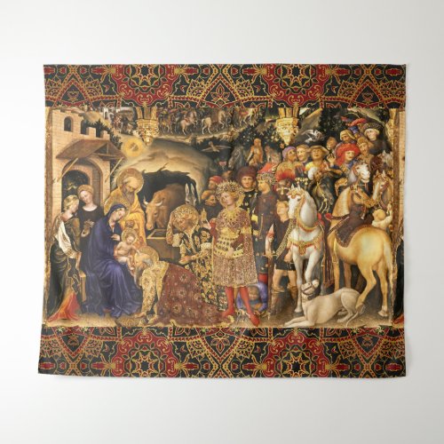 ADORATION OF MAGI  Gentile Da Fabriano Christmas Tapestry