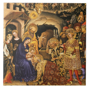 ADORATION OF MAGI  Gentile Da Fabriano, Nativity Ceramic Tile