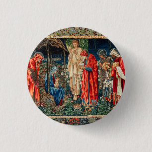 ADORATION OF MAGI Morris,Burne-Jones Button