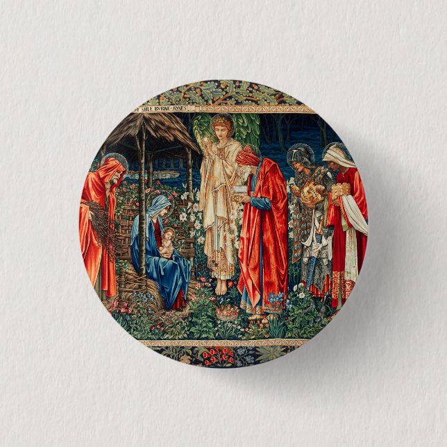 ADORATION OF MAGI Morris,Burne-Jones  Button (Front)