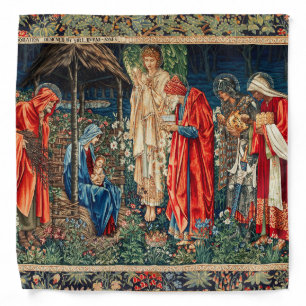 ADORATION OF MAGI Morris,Burne-Jones Christmas Bandana