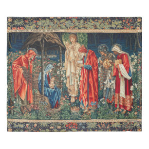 ADORATION OF MAGI Morris,Burne-Jones Christmas  Duvet Cover