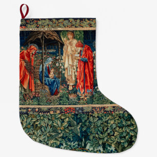 ADORATION OF MAGI Morris,Burne-Jones Christmas Large Christmas Stocking