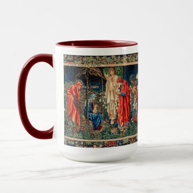 ADORATION OF MAGI Morris,Burne-Jones Christmas  Mug (Left)