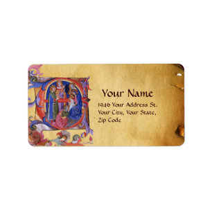 ADORATION OF MAGI NATIVITY CHRISTMAS PARCHMENT LABEL