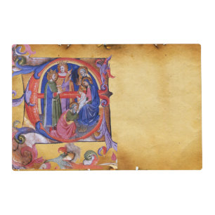 ADORATION OF MAGI NATIVITY CHRISTMAS PARCHMENT PLACEMAT