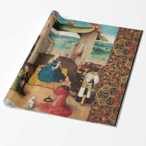 ADORATION OF MAGI  NATIVITY CHRISTMAS PARCHMENT WRAPPING PAPER