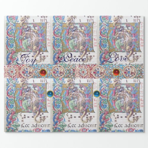 ADORATION OF MAGI  NATIVITY MONOGRAM WITH DOLPHIN WRAPPING PAPER