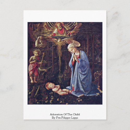 Adoration Of The Child By Fra Filippo Lippi Postcard