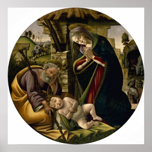 Adoration of the Christ Child by Botticelli Poster