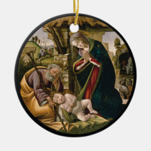 Adoration of the Christ Child Ceramic Ornament