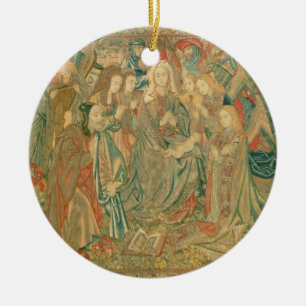 Adoration of the Christ child (Tapestry) Ceramic Ornament